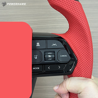 Volant sport en cuir rouge et carbone forgé pour Toyota Sienna Voxy Highlander Avalon Tundra Harrier Allion Hilux Rush N70 N80