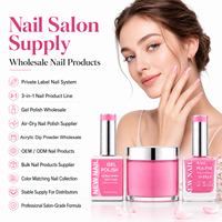 Kit de vernis à ongles UV 3 en 1 avec logo personnalisé, couleur assortie, longue durée, 15 ml, ensemble de vernis à ongles, poudre acrylique pour trempage, gel polonais