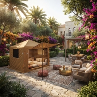 Tente de luxe arabe Majlis, tente de camping imperméable en Oxford robuste, grande tente de safari pour le glamping en plein air, pour l'Arabie Saoudite