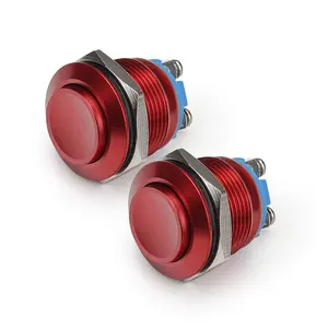 Interruptor LED momentáneo rojo para coche, pulsador metálico a prueba de explosiones, 10mm, 16mm, 19mm, 22mm, 12V, SPDT, gran oferta