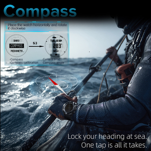 NORTH EDG NEW APACHE-D Montre de plongée numérique pour homme, montres de sport de plein air, altimètre, baromètre, boussole, heure mondiale, étanche 100M - Product Image 4
