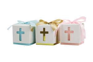Caja <span class=keywords><strong>de</strong></span> Papel para Dulces con Diseño <span class=keywords><strong>de</strong></span> Cruz Temática <span class=keywords><strong>de</strong></span> Bautismo con Cinta, Caja <span class=keywords><strong>de</strong></span> Regalo para Primera Comunión, Paquete <span class=keywords><strong>de</strong></span> Regalo para Bautizo, Baby Shower - Product Image 3