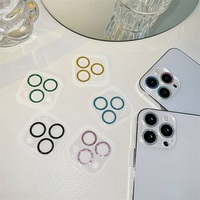 Protecteur d'objectif de caméra diamant à paillettes colorées pour Iphone 14 13 12 11 Pro Max Bling 9H Film cristal pour caméra arrière Iphone