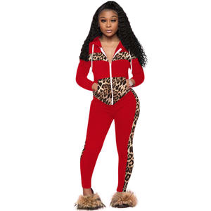 Abiti da donna in due pezzi con motivo a cerniera con stampa a maniche lunghe da Jogging completi abbinati a pantaloni lunghi da Jogging - Product Image 5