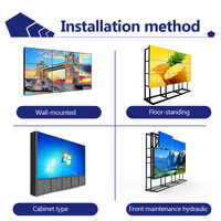 43 46 49 55 inci 3.5mm Bezel sempit 4K LCD Video dinding dengan kecerahan 500 Nit gratis CMS, FHD, IPS, pengurangan celah & kontrol mudah