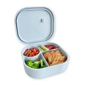 Oem Odm China Fabrikant Accepteren Aangepaste Kleur Logo Siliconen Bento Lunchbox Mini Lfgb Food-Grade Bpa-Vrij