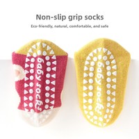 Chaussettes en coton pour enfants, antidérapantes, à semelle en caoutchouc, pour trampoline, tricotées, antibactériennes, respirantes, pour l'âge de 1 à 12 ans