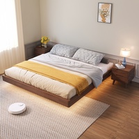 Meubles de chambre à coucher de ferme rustique moderne taille King & Queen stockage de lit en bois massif naturel nouveau design plate-forme en bois pour villa