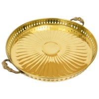 Assiette à sequins en laiton artisanale de qualité supérieure pour une décoration intérieure élégante, décorations festives, rituels de mariage, cérémonies de Pooja, cadeaux