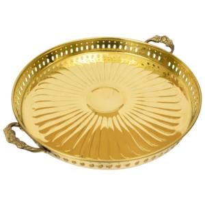 Plato de latón artesanal de primera calidad para decoración elegante del hogar, decoración festiva, rituales de boda, ceremonias de pooja y regalos. - Product Image 1