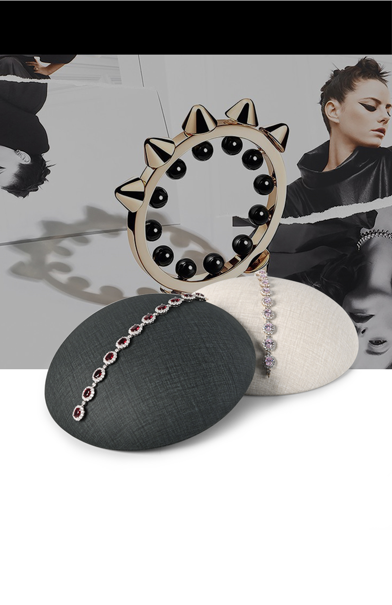 FANXI New Gray Beige PU Leather For Jewelry Store Shop Window Necklace Pendant Display Stand