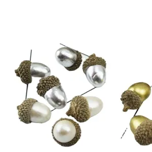 Fake Silver Acorn Decor Künstliche Eicheln DIY Craft Material Party Festival Weihnachten