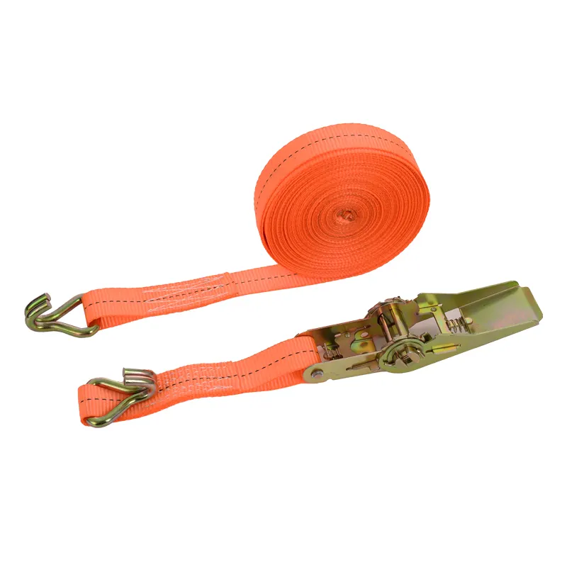 1 Inch 1 Ton Trailer Lashing Ratchet Straps Cargo Control With Flat Hooks