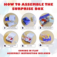 Boîte cadeau personnalisée surprise avec kit de confettis explosifs (noir premium) - Blague d'anniversaire pour boîte en carton