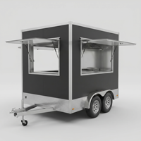 Remorque de vente alimentaire carrée au design minimaliste, conforme aux normes DOT, chariot de restauration mobile moderne pour entreprises, camion de service pour immeubles de bureaux