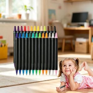 12 Color Acrylic Paint Markers Dual Tip Premium Art Pens Canvas Wood <b>Stone</b> Glass Rock <b>Painting</b> Supplies Set - Product Image 1