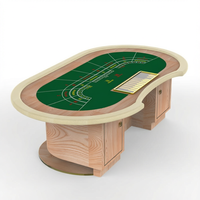 Table de poker professionnelle Coolstar : Table de jeu de casino Baccarat avec pieds en bois massif, tapis imprimé par transfert thermique, logo personnalisé
