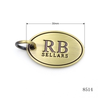 Porte-clés en alliage de zinc solide personnalisable en laiton antique brossé noir gravé Design ovale Logo personnalisé breloque clé pour sac