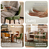 Chaise de salle à manger ergonomique en bois massif, style mi-siècle, siège en cuir microfibre, mobilier de maison, dossier rembourré pour salle à manger