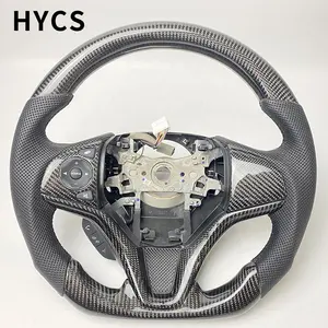 Customized racing carbon fiber steering wheel for Honda Fit GK5 city Vezel accepts LED customization