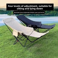 Fauteuil de relaxation pliant portable style Glamping, réglable, pour camping et pique-nique en extérieur, en acier au carbone et tissu Oxford, vente en gros