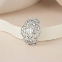 Bague Cocktail Ovale Vintage en Filigrane avec Moissanite, en Argent 925, Bande Creuse Milgrain, D VVS GRA, Bijou de Mariage Tendance pour Femme
