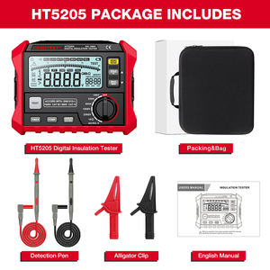 Habotest HT5205 Isolationswiderstands- und Durchgangsprüfer, Steckdosenprüfer und Isolationsmessgerät, Digitaler Isolationswiderstandstester - Product Image 4