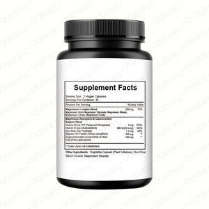 OEM Hot Sales Dreifache Magnesiumkomplex-Kapseln Magnesium glycinat, Malat und Citrat für Schlaf, Nerven und Herz gesundheit 60 Kappen - Product Image 2