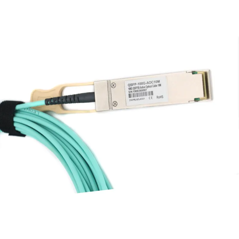 Cable de pila 100G QSFP28 a QSFP28 AOC 10m Cable óptico activo Conectar múltiples interruptores Transceptor 100Gbase 100G AOC Cable 10M