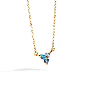 Collier en CZ bleu dégradé pour femmes, chaîne plaquée or minimaliste, bijoux élégants et tendance pour un usage quotidien - Product Image 3