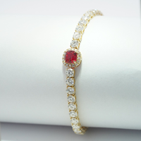 Bracelet tennis Starsgem 10K en diamant, bijoux fins, demi-cercle, diamant de laboratoire, diamant synthétique, bracelet tennis