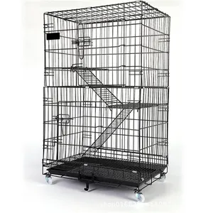 Cage en métal pour animaux de compagnie, cage pour chat à 4 couches, grande cage
