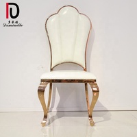 Chaise de salle à manger en acier inoxydable Royal Design à dossier haut en or rose pour banquet
