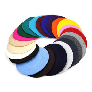 <span class=keywords><strong>Béret</strong></span> en laine solide européen et <span class=keywords><strong>américain</strong></span> pour femmes et filles, mode d'hiver, bérets Fedora - Product Image 2