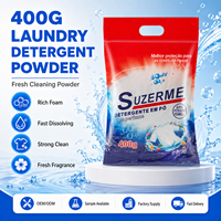 OEM 400g Vente à chaud de détergent en poudre riche en faom pour l'élimination des taches et le nettoyage en profondeur de savon en poudre à nettoyage rapide de Chine