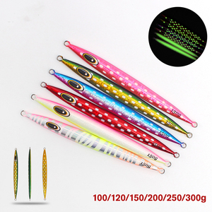 100g 120g 150g 200g 250g 300g 400g affondando a passo lento metallo giga colata luminosa esca dura artificiale esca per la pesca in mare