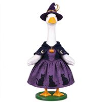 Ensemble de tenues d'Halloween pour oie de jardin de 23 pouces, costumes de sorcier pour oie de jardin avec chapeau de sorcière, déguisement d'automne pour statue d'oiseau de jardin