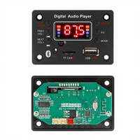 Placa Decodificadora de Amplificador DIY de 50W, 12V, Micrófono, Radio FM, TF, USB, AUX, Reproductor de Música para Auto, Altavoces, Control de Volumen