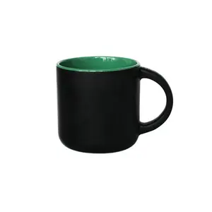 사용자 정의 로고 인쇄와 좋은 품질 매트 블랙 세라믹 커피 머그 컵