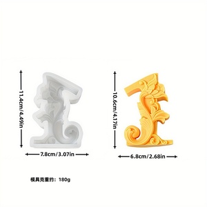 Molde de Silicona con Números del 0 al 9 y Flores en Relieve para Decoración de Pasteles de Cumpleaños, Molde para Velas Aromáticas - Product Image 3