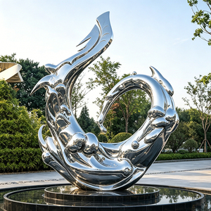 Escultura Abstracta W40 con Forma de Flor Fluida Personalizada para Exhibición en Museo de Arte Moderno, Decoración de Interiores de Fábrica - Product Image 1