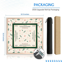 Tapis de Mahjong américain 33 pouces en néoprène, tapis de Mahjong de luxe à imprimé floral personnalisé, haute qualité, USA DDP