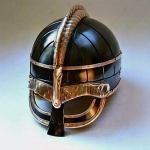 Casco Vikingo de Metal Vintage para Decoración del Hogar, Casco de Caballero Medieval Redondo Pulido Hecho a Mano para Exhibición en Pared - Product Image 1