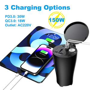 150W <span class=keywords><strong>12V</strong></span> 220V QC3.0 pd3.0 <span class=keywords><strong>USB</strong></span> sạc cổng cup chủ xe điện biến tần với thuốc lá nhẹ hơn ổ cắm cho máy tính xách tay máy tính - Product Image 3