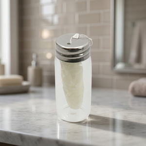 Fil dentaire écologique en nylon 630D ciré, saveur menthe, capacité 40 cm, avec flacon en verre attrayant, pour soins bucco-dentaires durables - Product Image 2