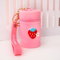 Dompet Koin Silikon Warna-warni Cantik Multifungsi Portabel Motif Lucu Gantungan Kunci Tas Ember Tempat Penyimpanan Headphone