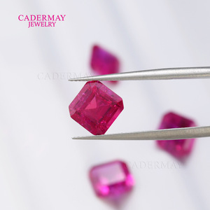 Cadermay Synthetic Ruby Square Loose Stone Pink For Jewelry Making - Product Image 3