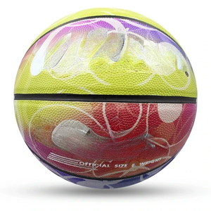 Ballon de basketball personnalisé en caoutchouc et cuir PU, résistant à l'usure (tailles n°7, 3, 4) pour l'entraînement des étudiants - Vente en gros - Product Image 1