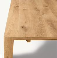 Table à manger rectangulaire extensible en chêne massif de style farmhouse RH OEM pour 8 personnes, idéale pour les restaurants, les hôtels, les villas, les bureaux