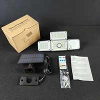 Lampe murale solaire LED à 4 têtes pour extérieur, éclairage de jardin et garage avec télécommande, projecteur de sécurité - Vente en gros usine
